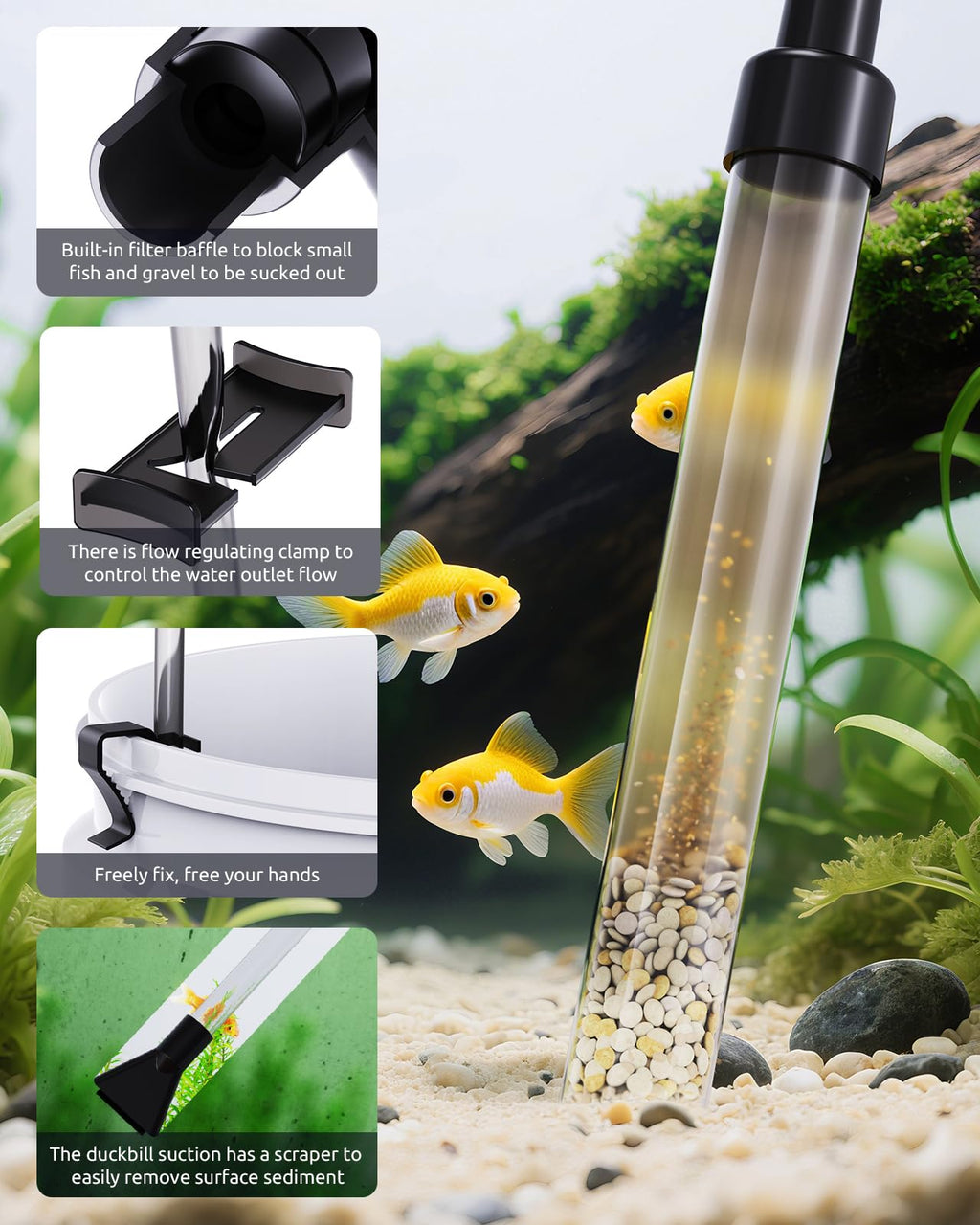 Aquarium Gravel Siphon Vacuum up to 50 Gal A763