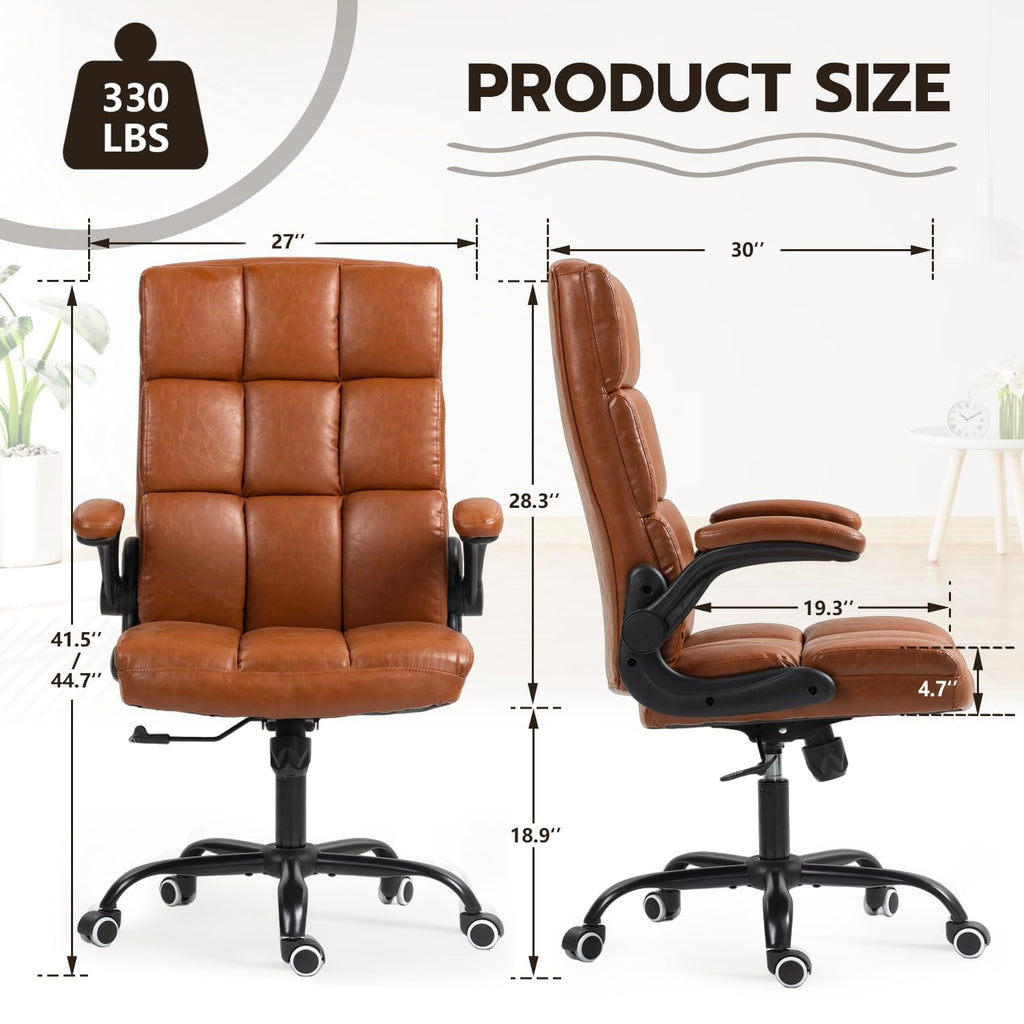 Executive Office Chair, PU Leather Ergonomic Desk Chair W681