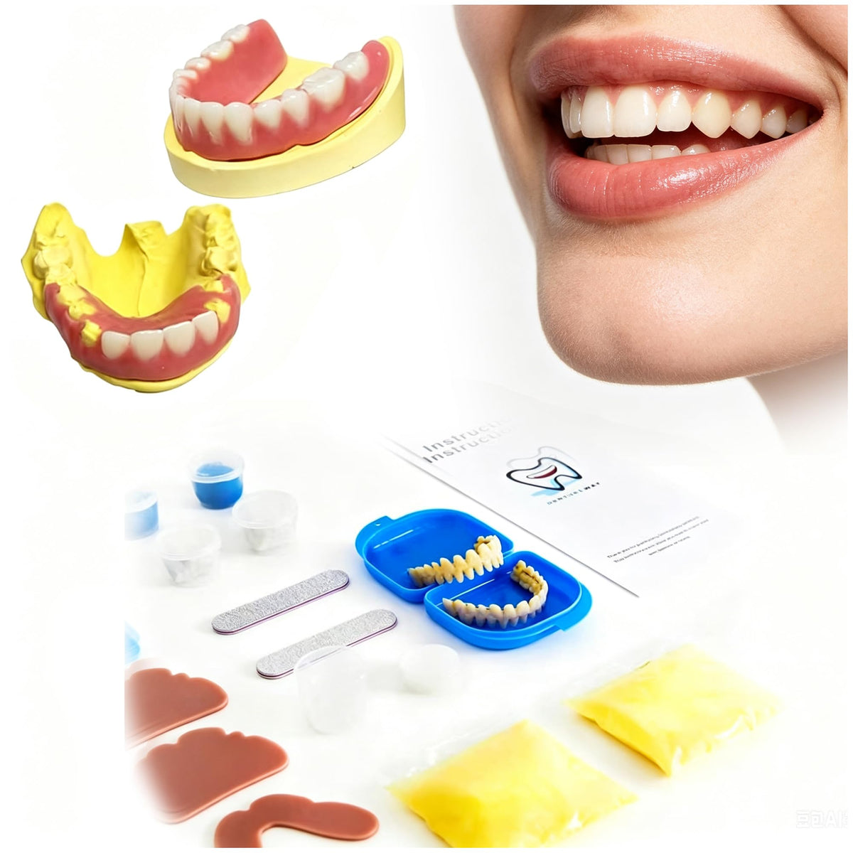Moldable Temporary False Teeth 2 Sets 28 Pcs O5080