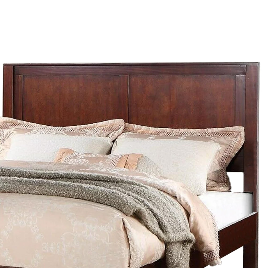 Cherry Brown Wood California King Panel Bed with Storage Drawer G40804