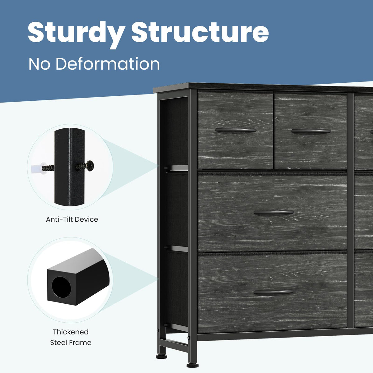 8 Fabric Drawer Dresser B90894