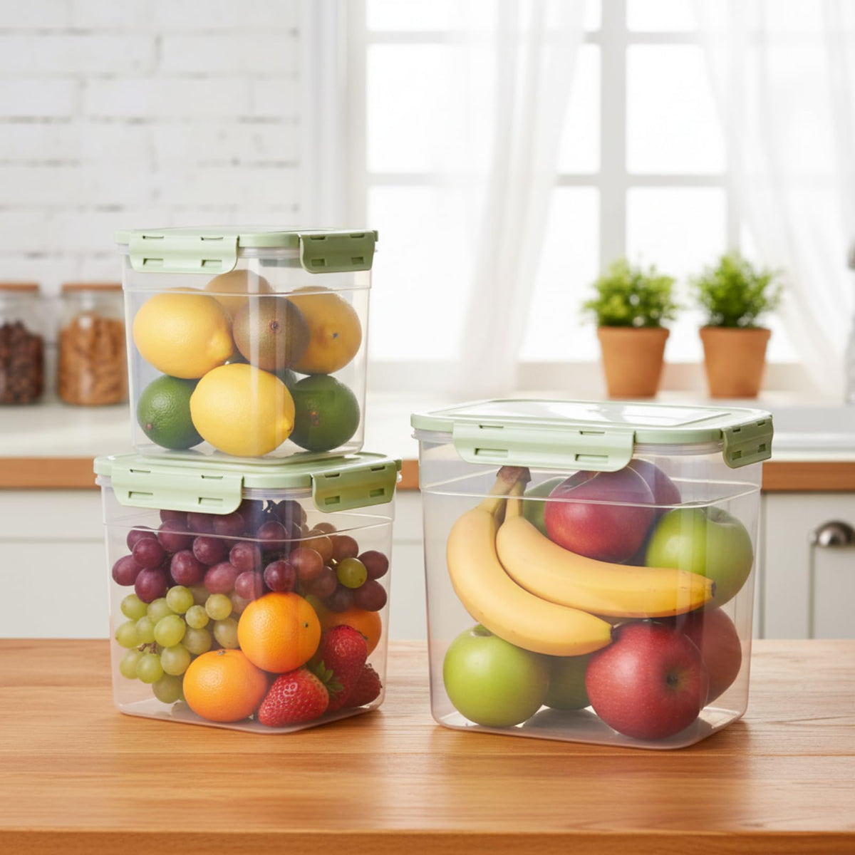 6 Pcs Dog and Cat Food Storage Containers with 2 Scoops C527677