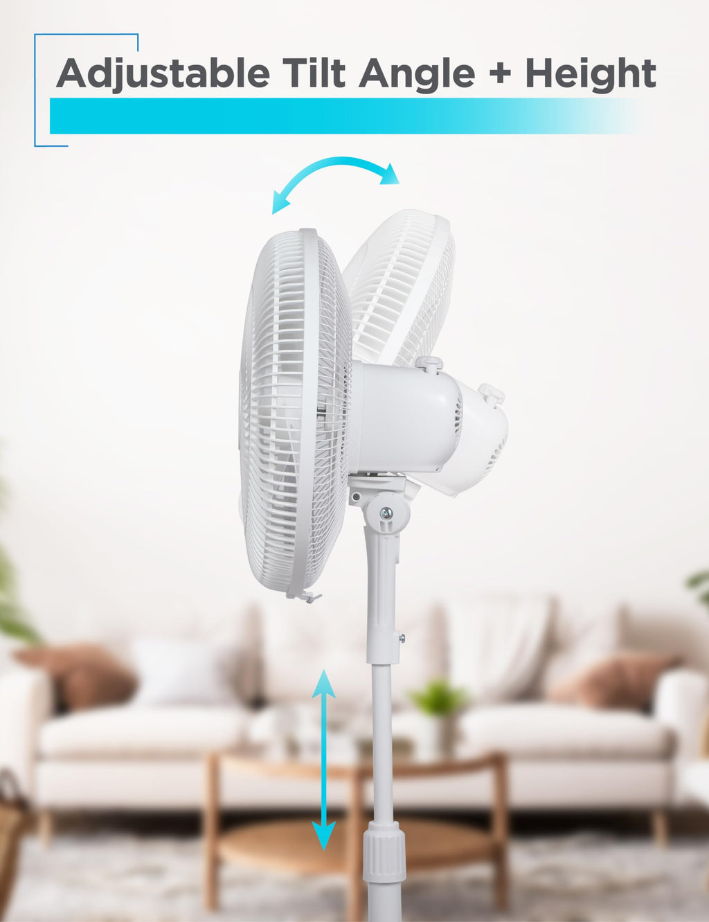 16-Inch Oscillating Pedestal Fan, 3 Speeds, White A486148