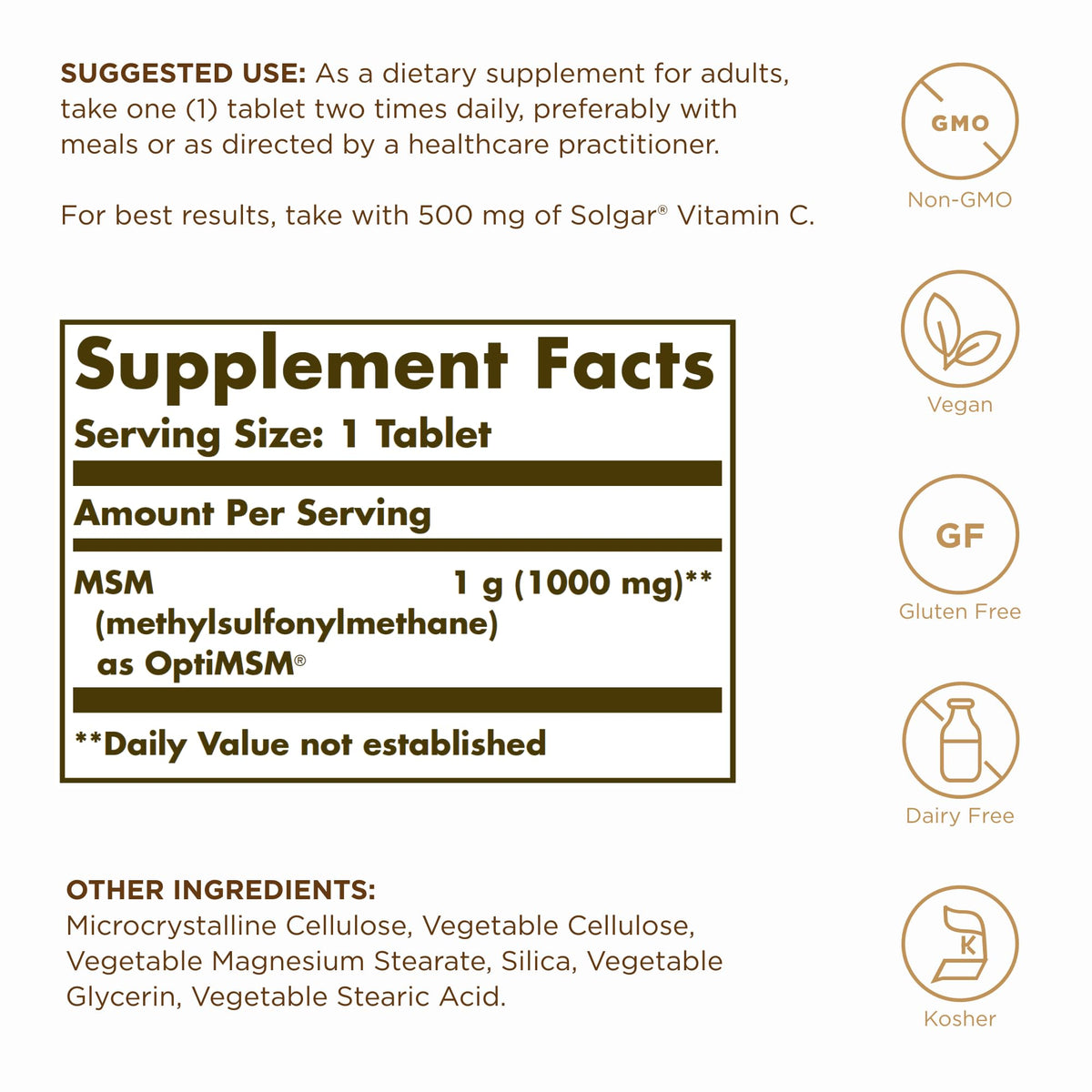 MSM 1000 mg Tablets Pack of 2 L4453