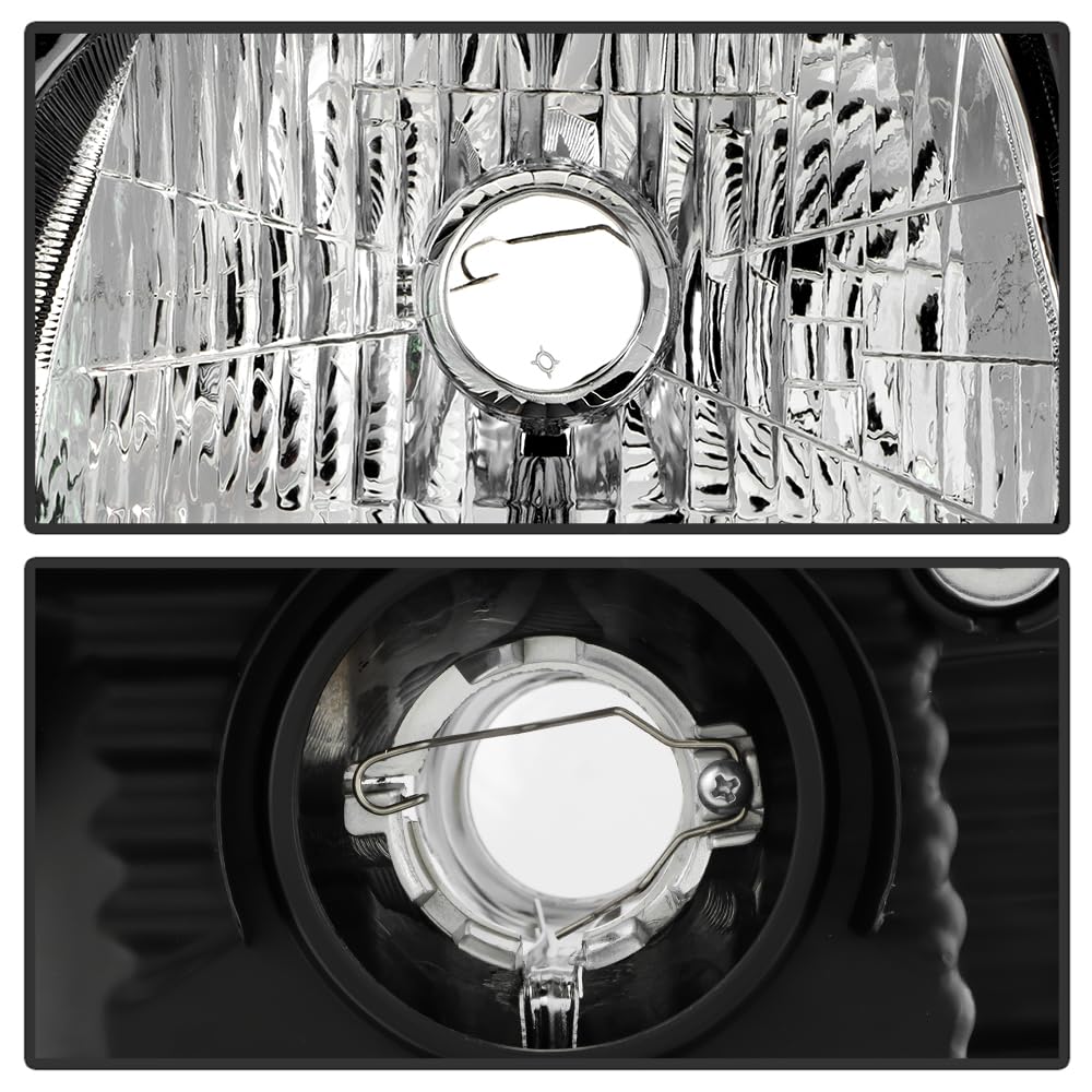 Black Housing Headlights Headlamps Pair Set W83184