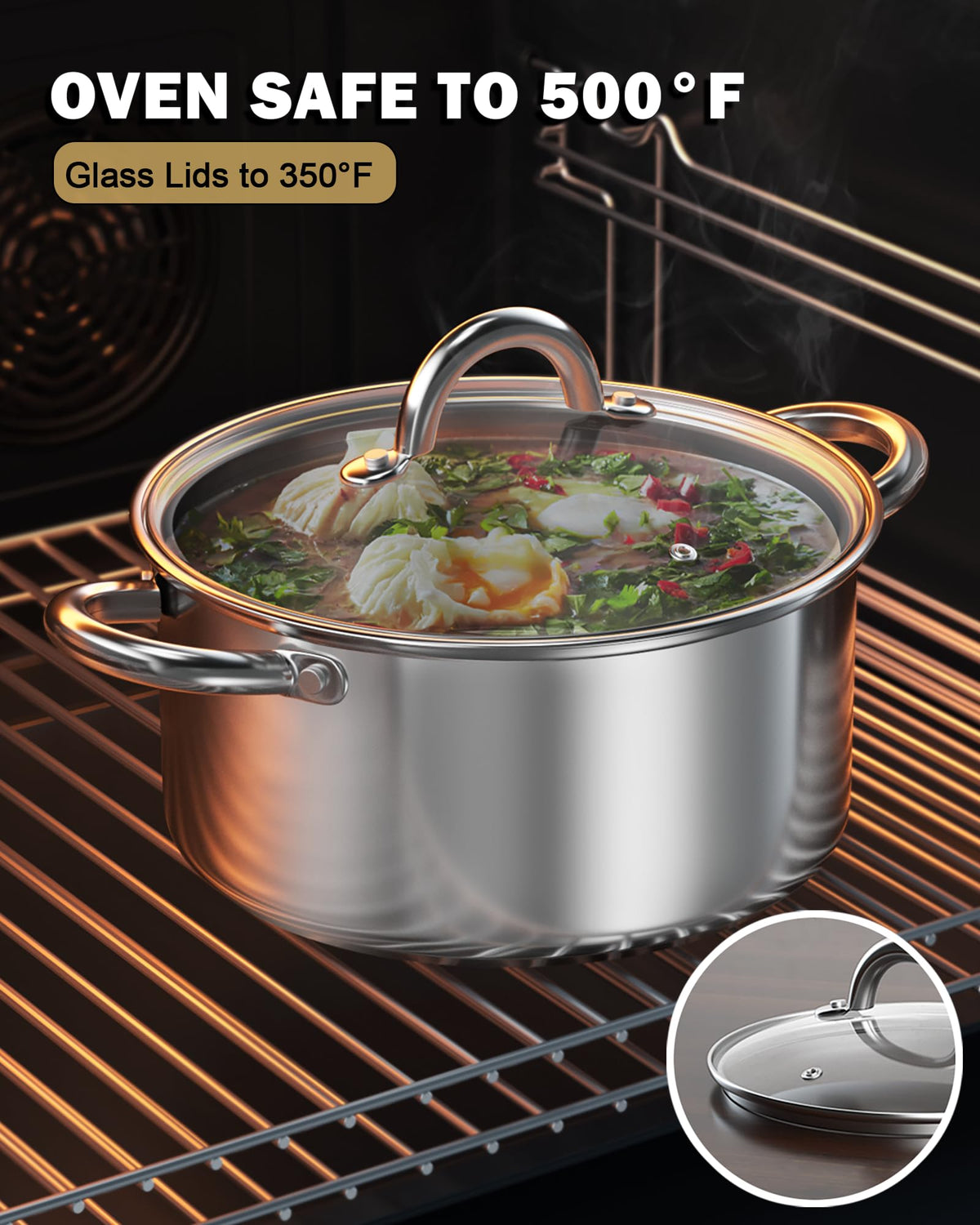 8 Quart Stainless Steel Stock Pot with Lid R6916
