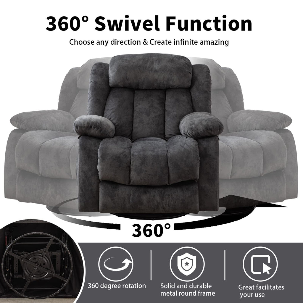 Gray Massage Swivel Rocker Recliner Chair X237