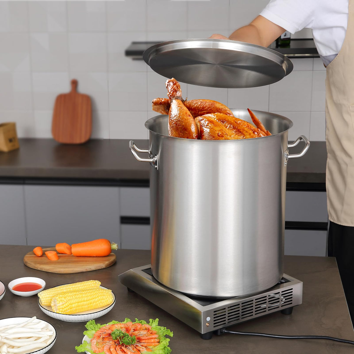18/8 Stainless Steel 42QT Stockpot E3939