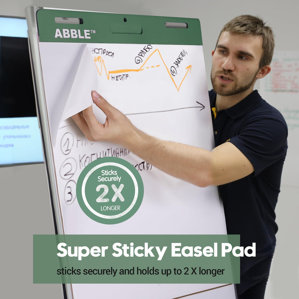 Super Sticky Easel Pad, 25 x 30 Inches, 30 Sheets/Pad, 8 Pads/Pack, Green D55944