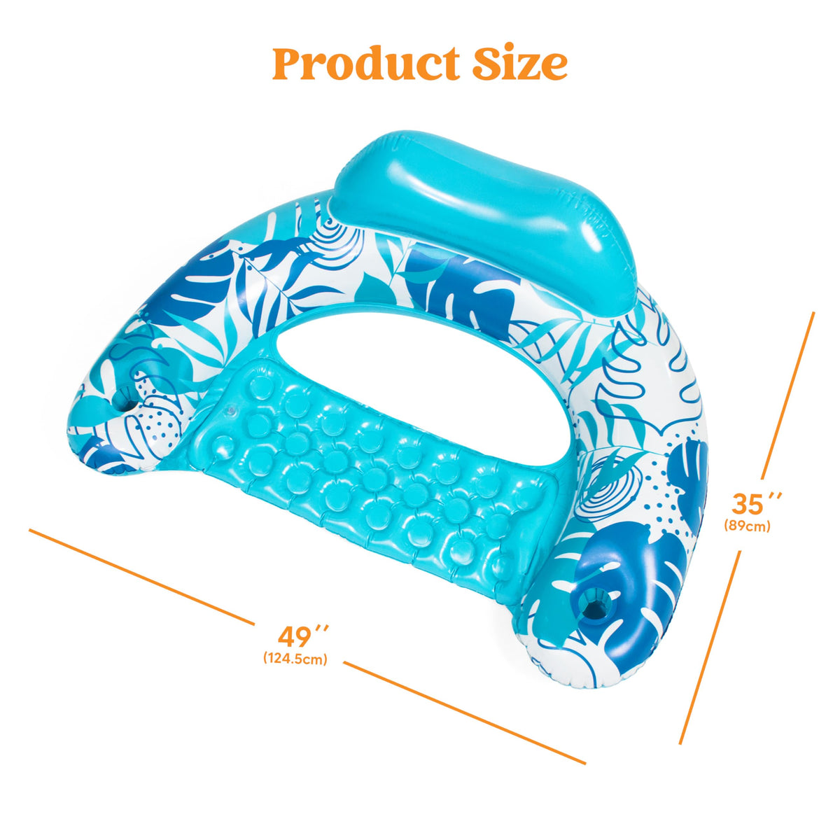 Inflatable Pool Floats 3 Pack with Cup Holders Blue Green Pink R8741