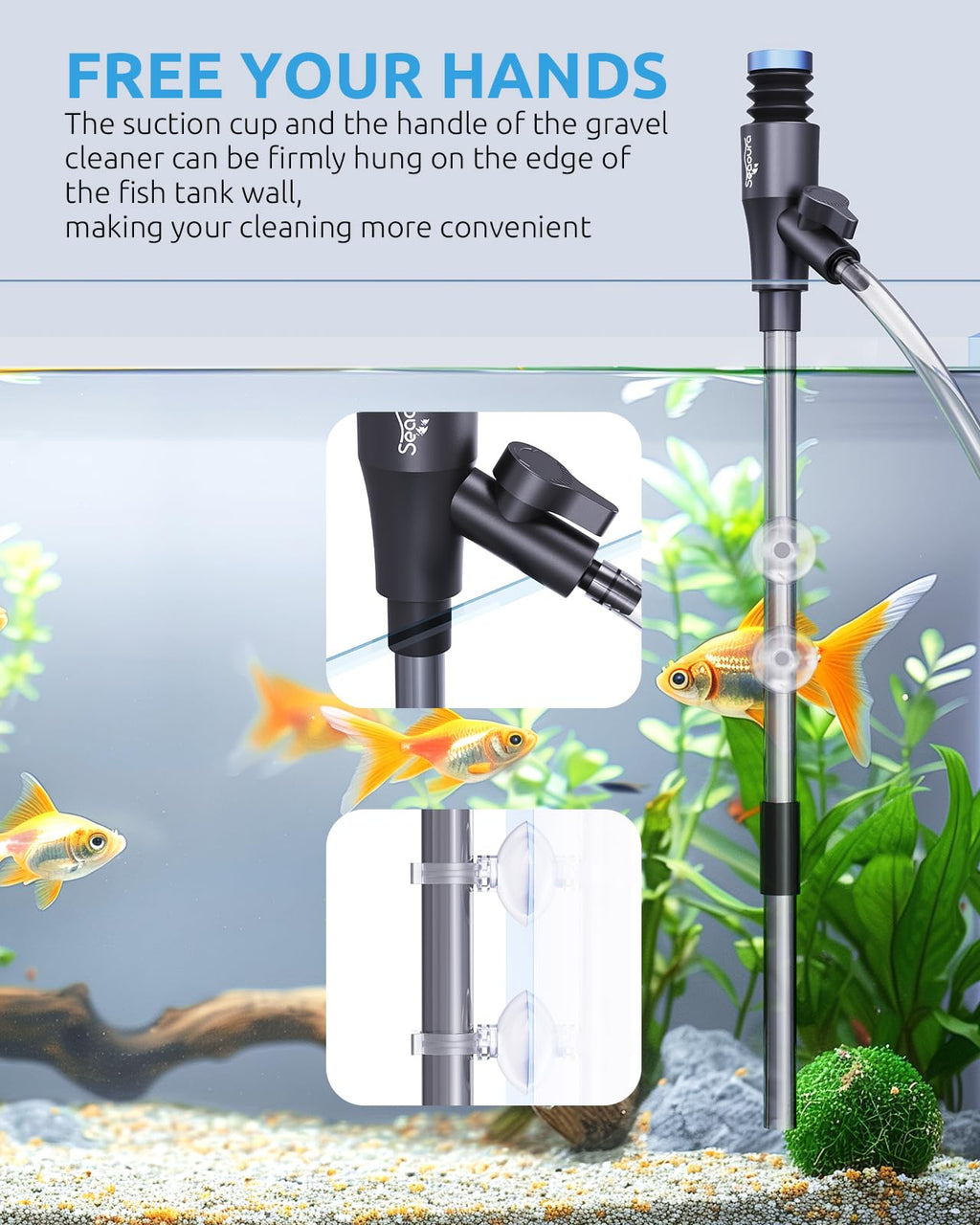 Aquarium Gravel Siphon Vacuum up to 50 Gal A763