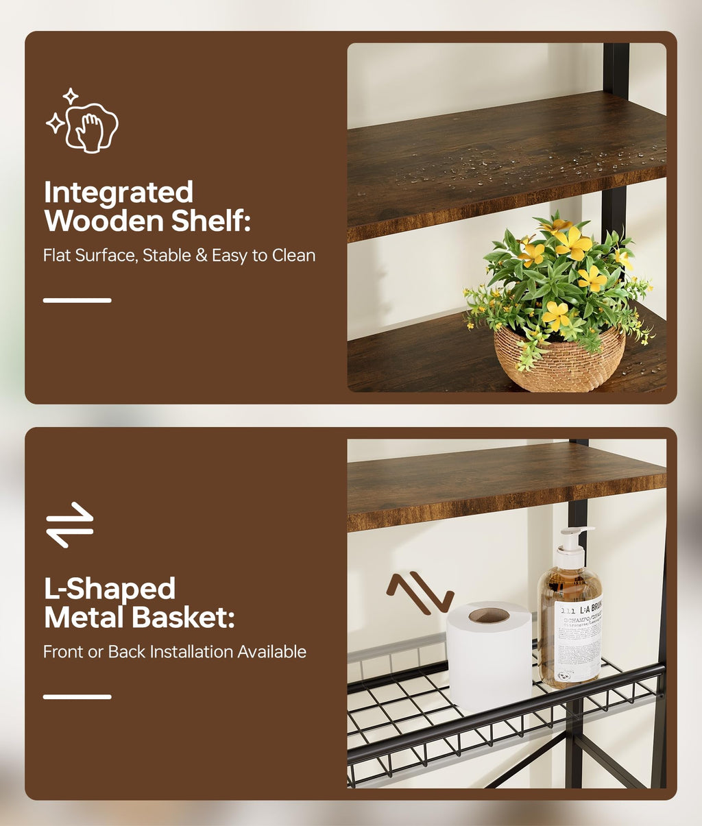 Brown 4-Tier Over-the-Toilet Storage Rack U589