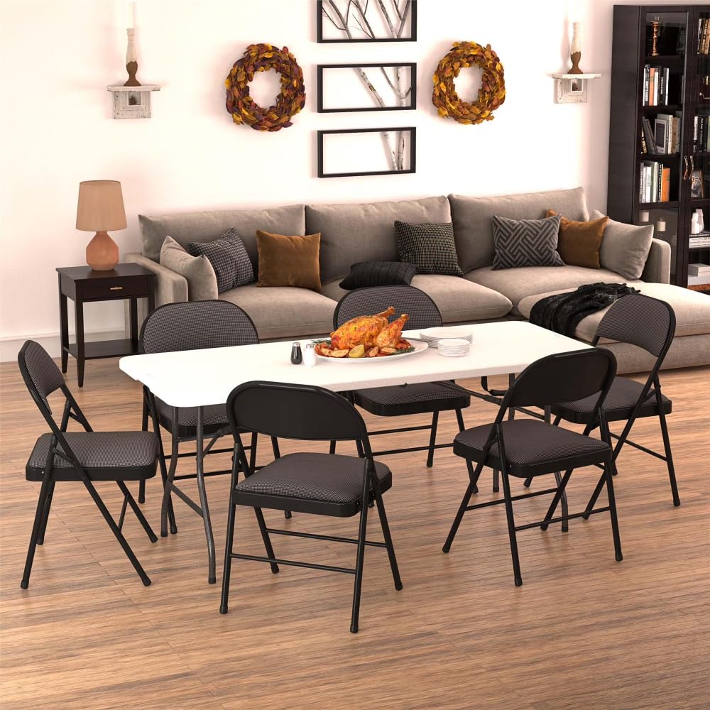 6 ft White Speckle Folding Utility Table K892933