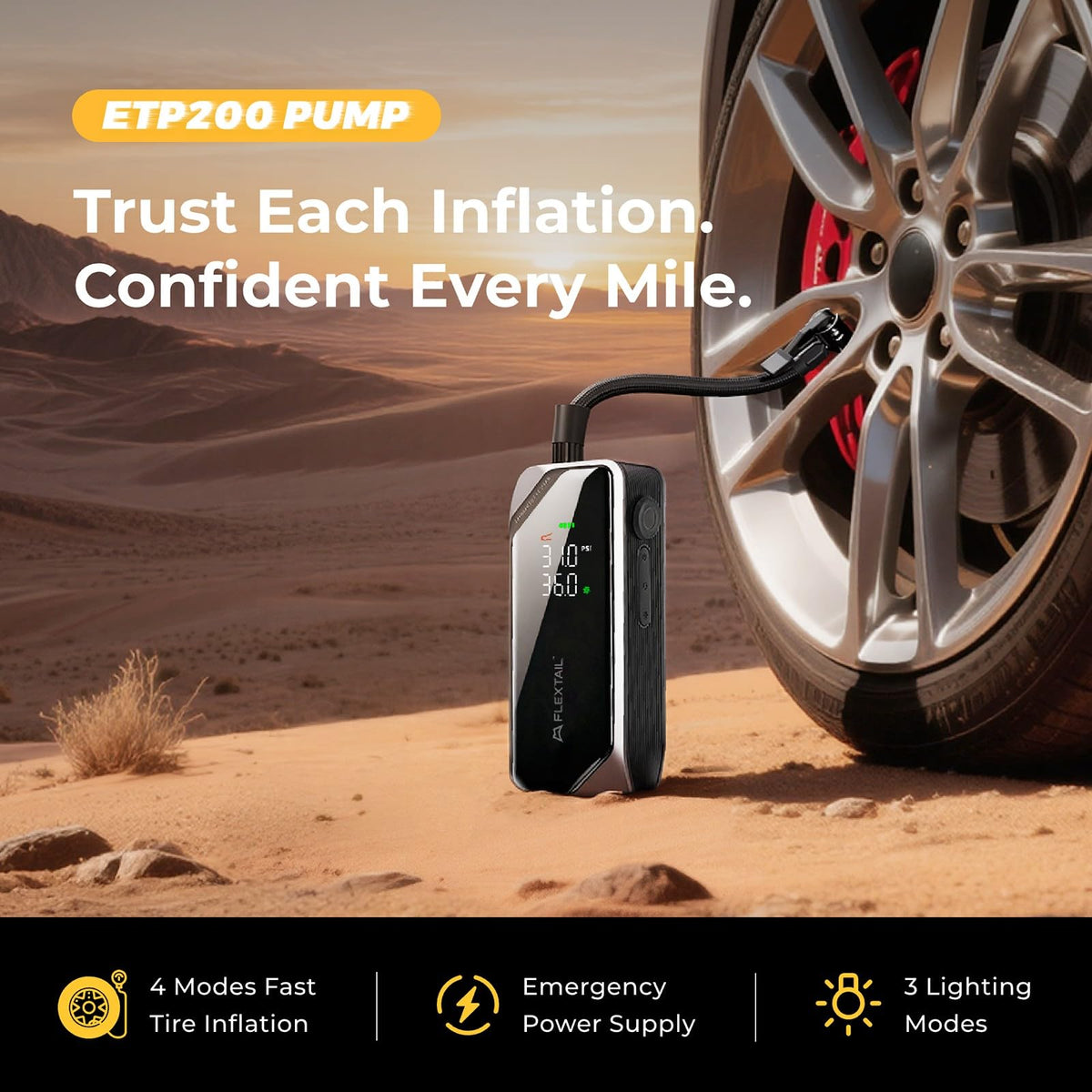 Portable Rechargeable Electric Air Pump with Digital Pressure Gauge W67692