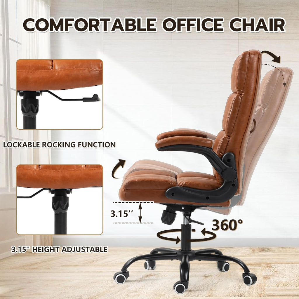Executive Office Chair, PU Leather Ergonomic Desk Chair W681