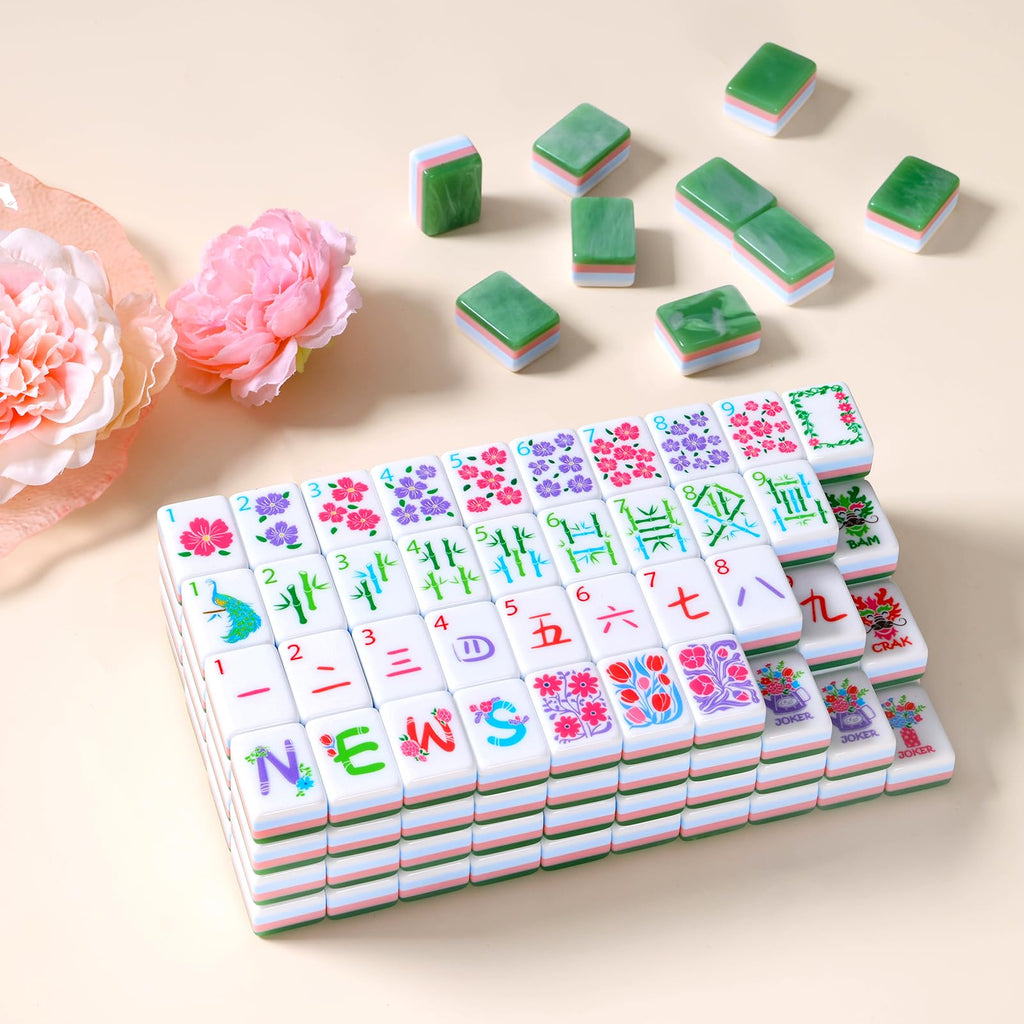 160 Acrylic Engraved Mahjong Tile Set L1013