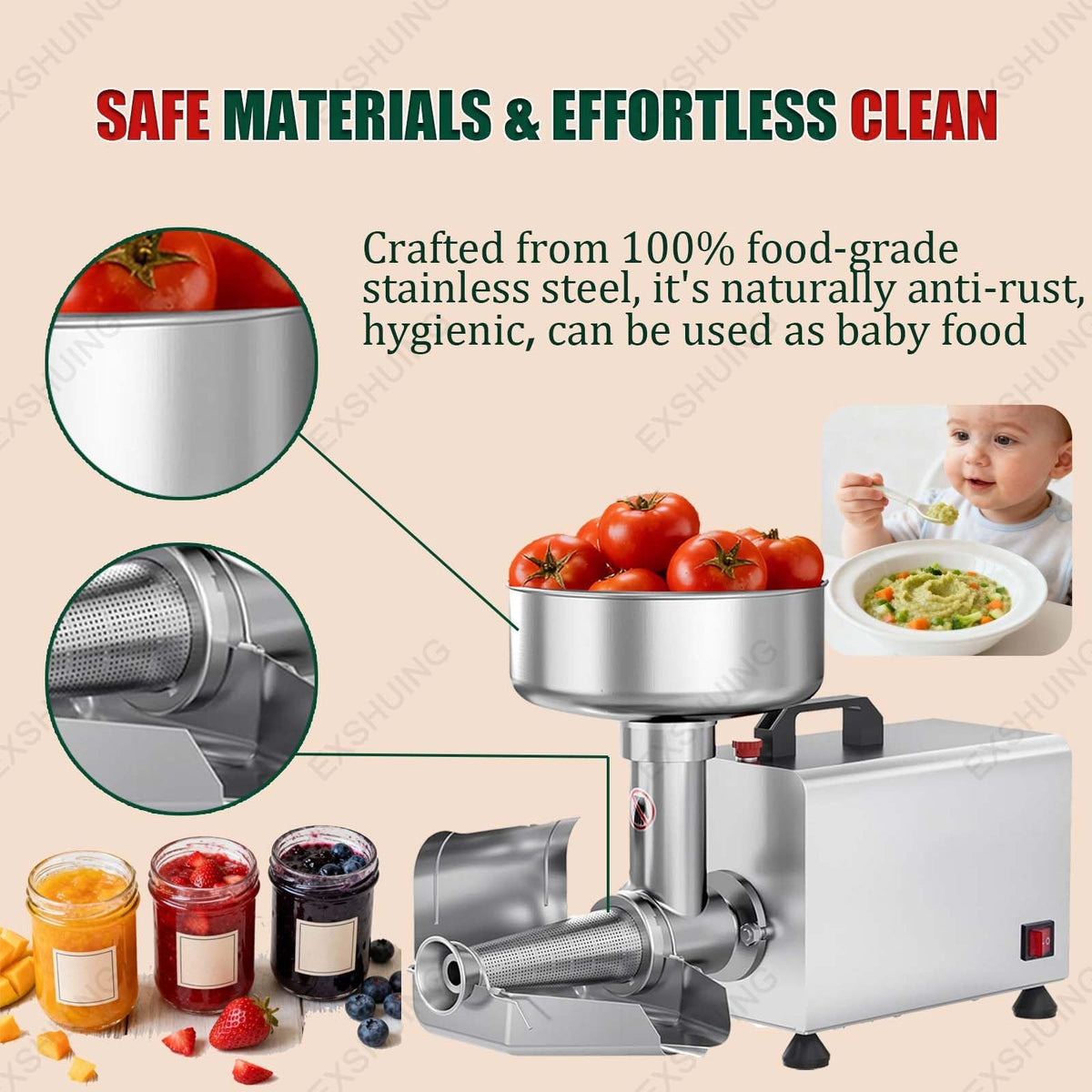 450w Electric Tomato Strainer With Automatic Pulp Separator X68726