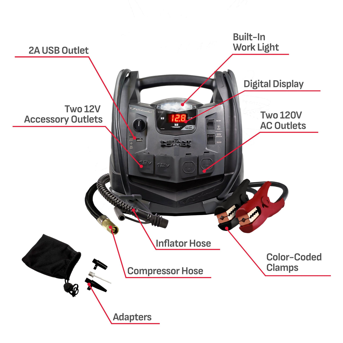 12V Car Battery Jump Starter & Power Station X195725