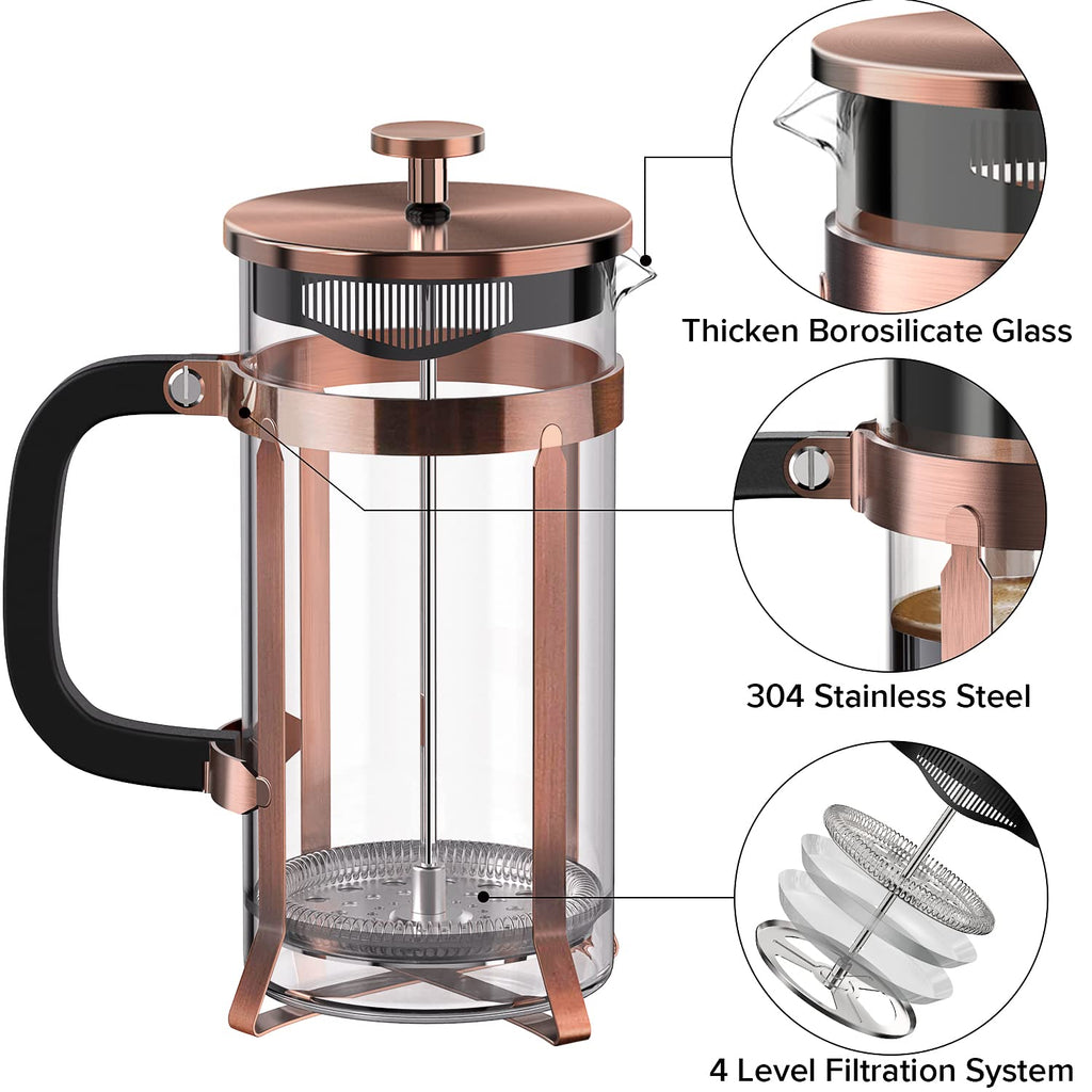 French Press Coffee Maker Borosilicate Glass Z468954