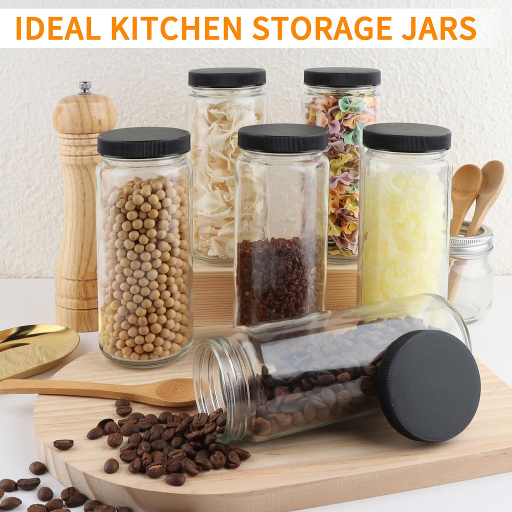 16oz Glass Juice Bottles, 12 Pack R5953