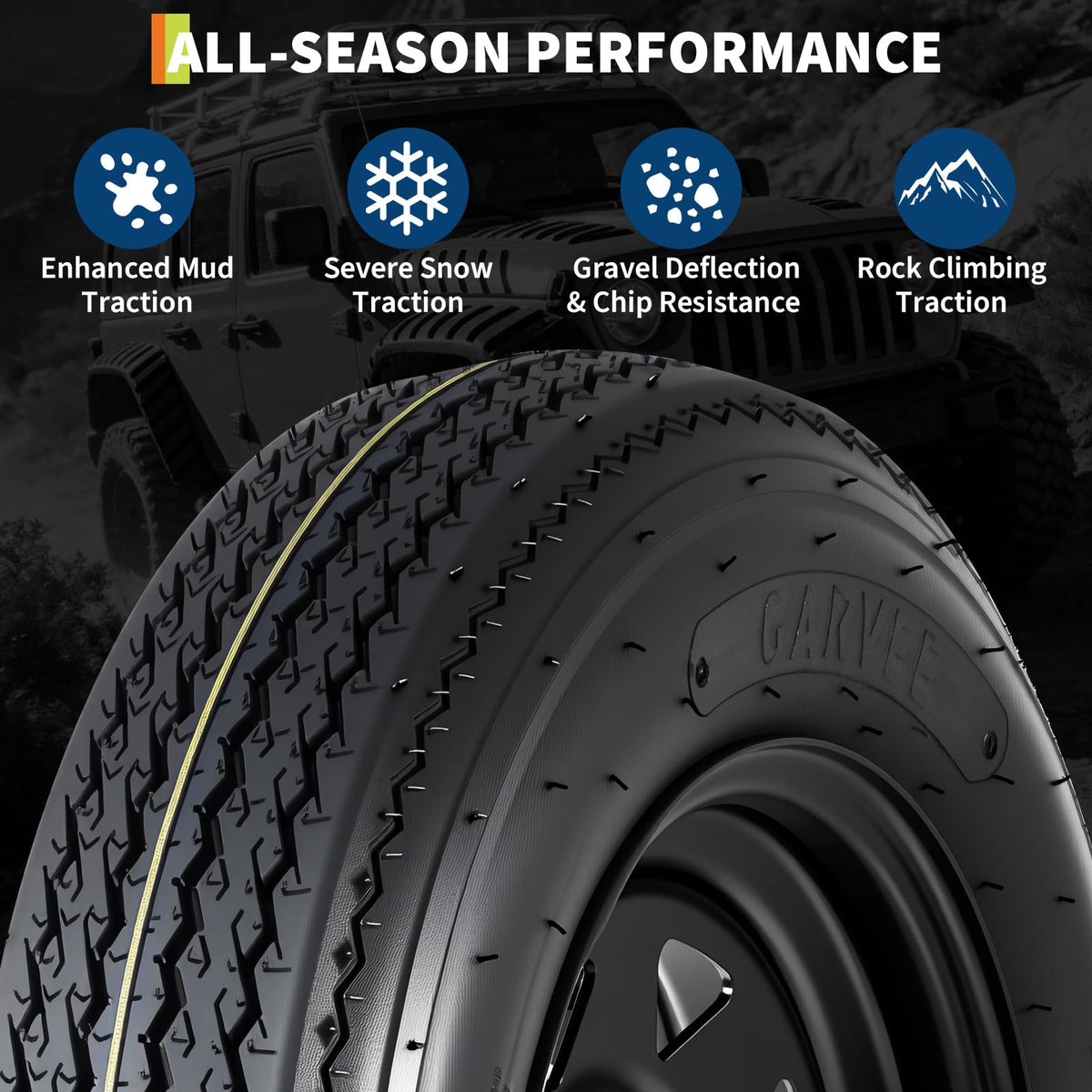2-Pack Trailer Tire On Rim 5.30-12 4 Lug 12 in Wheels Load Range C Black R80395