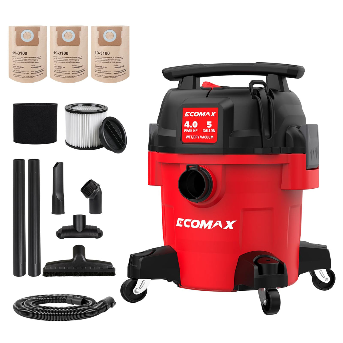 Ultra Quiet Wet and Dry 5 Gallon 4 HP Shop Vacuum L365156