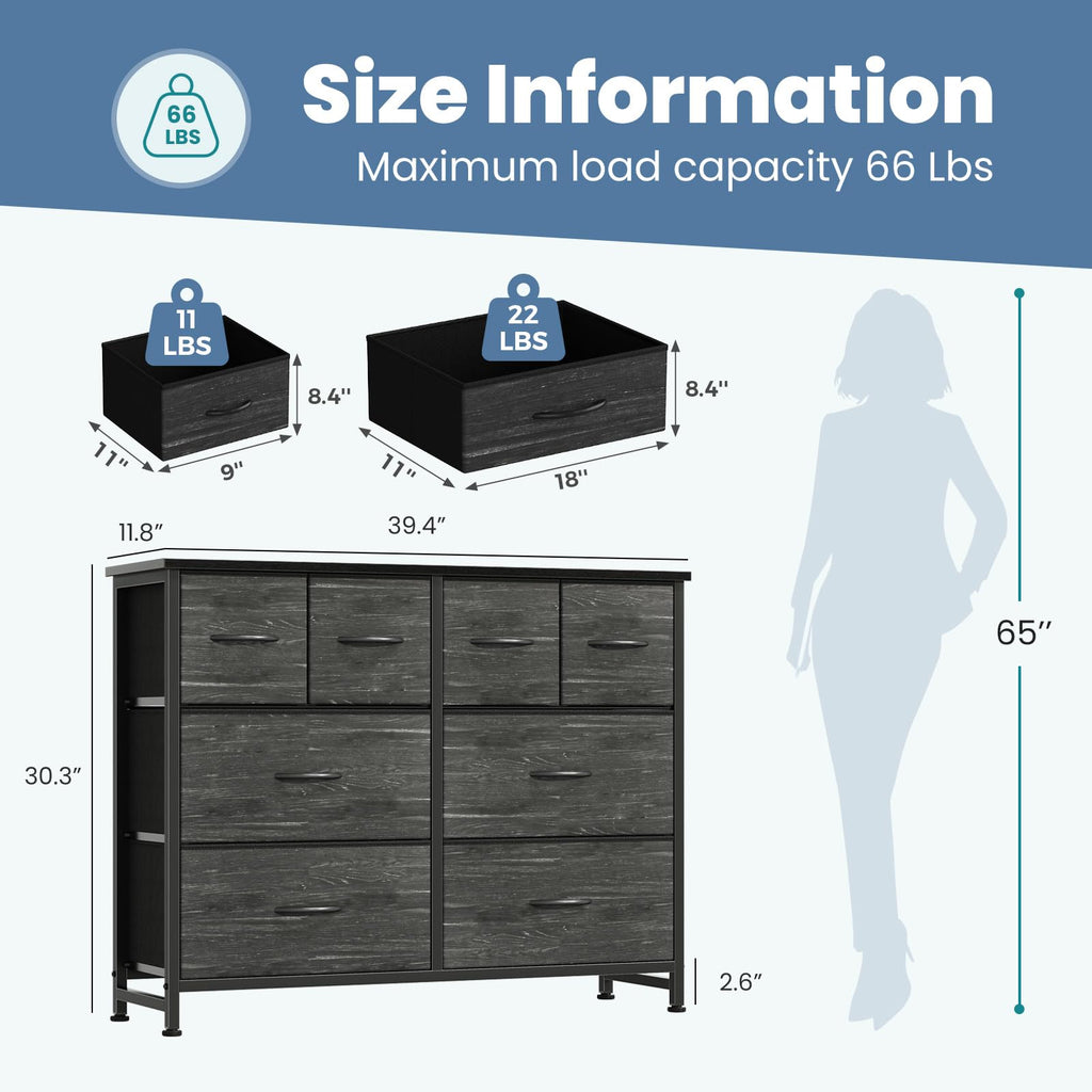 8 Fabric Drawer Dresser B90894