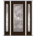 Brown Steel Left Hand In-Swing Exterior Prehung Door with Sidelites X2735