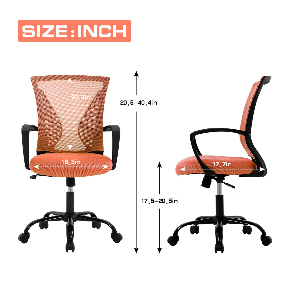 Orange Mesh Ergonomic Office Chair with Lumbar Support I8059