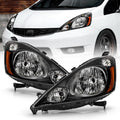 Black Housing Headlights Headlamps Pair Set W83184