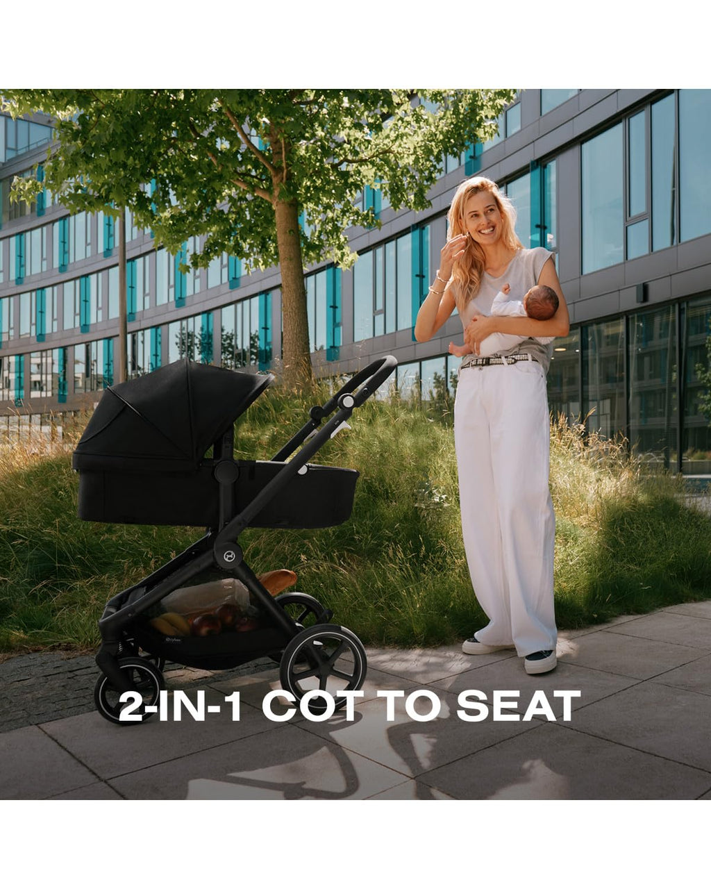 2-in-1 Baby Stroller + Car Seat Combo Almond Beige C1300