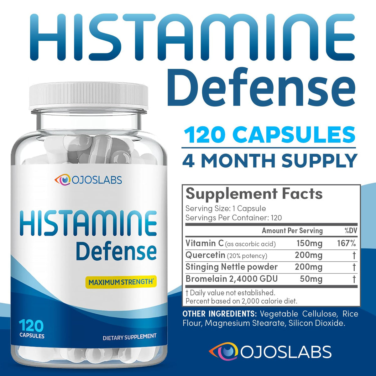 120 Capsules Natural D-Hist Supplement D906