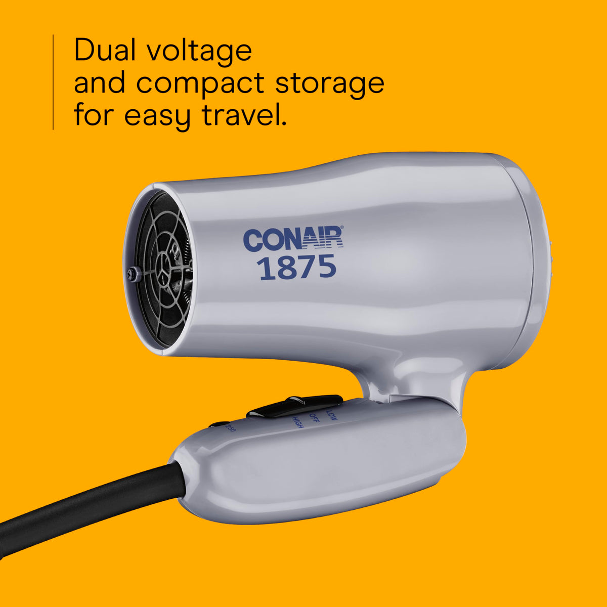 Compact Folding Dual Voltage 1875W Hair Dryer A936