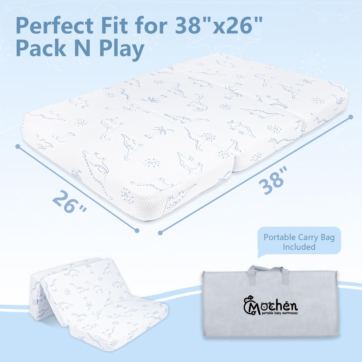 38"x26" Trifold Pack and Play Mattress A708084