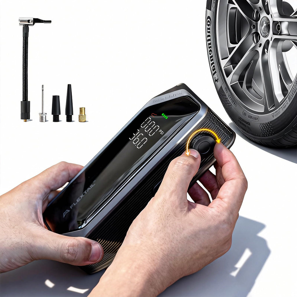 Portable Rechargeable Electric Air Pump with Digital Pressure Gauge W67692