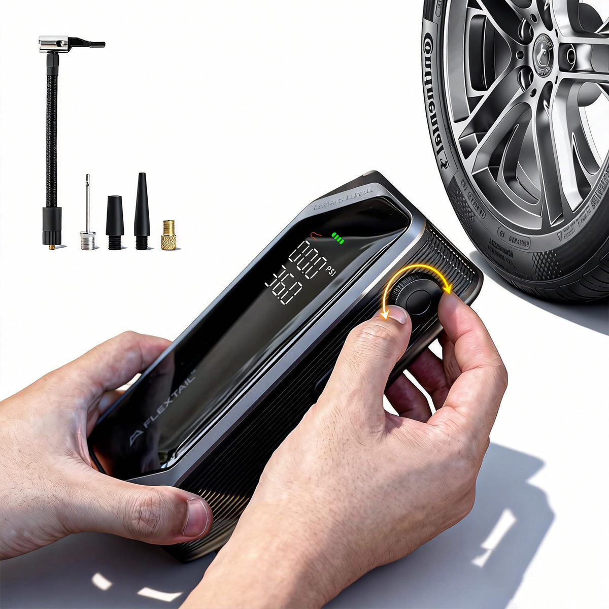 Portable Rechargeable Electric Air Pump with Digital Pressure Gauge W67692