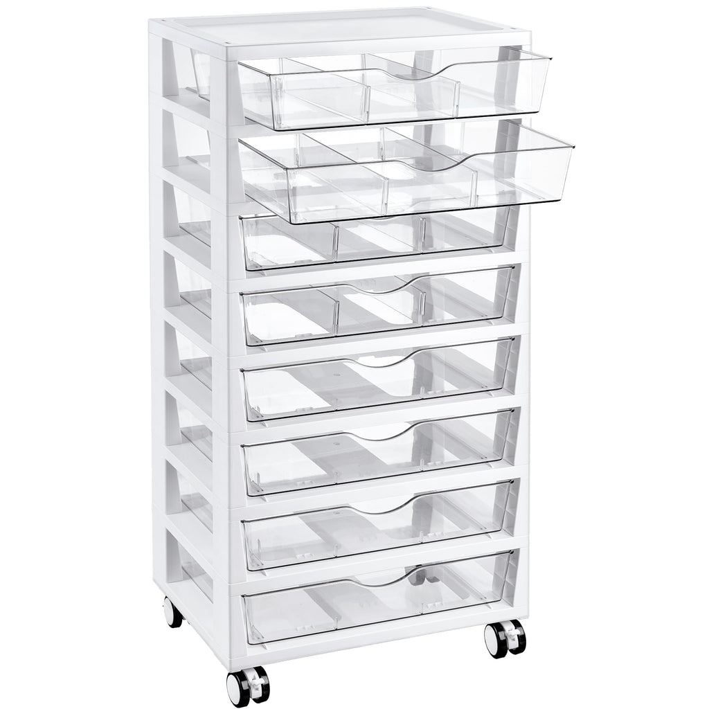 8 Tier Rolling Cart with Drawers Y16129