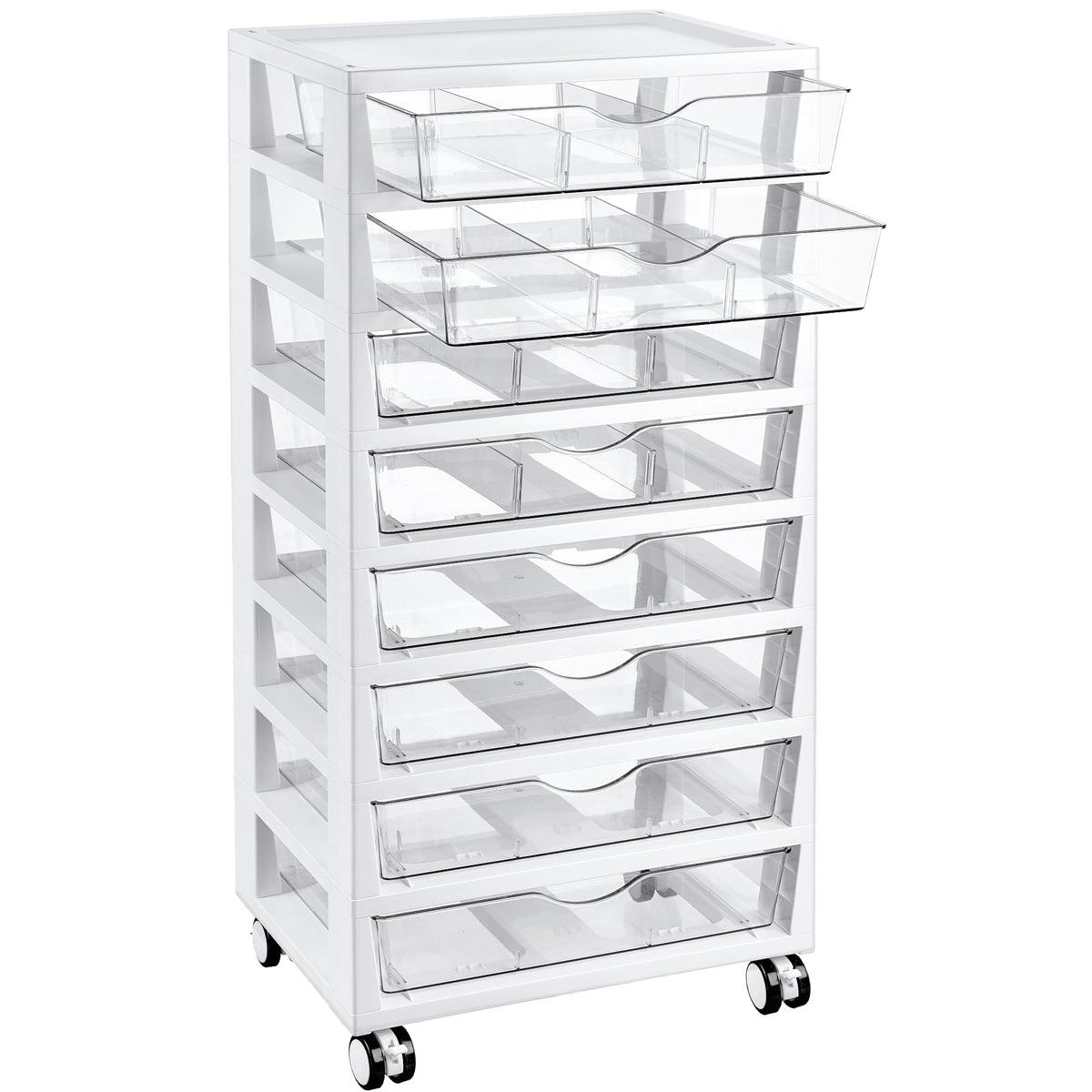 8 Tier Rolling Cart with Drawers Y16129