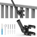 Flagpole Mount for Balcony Railing, Round and Square Railing, Black U2596