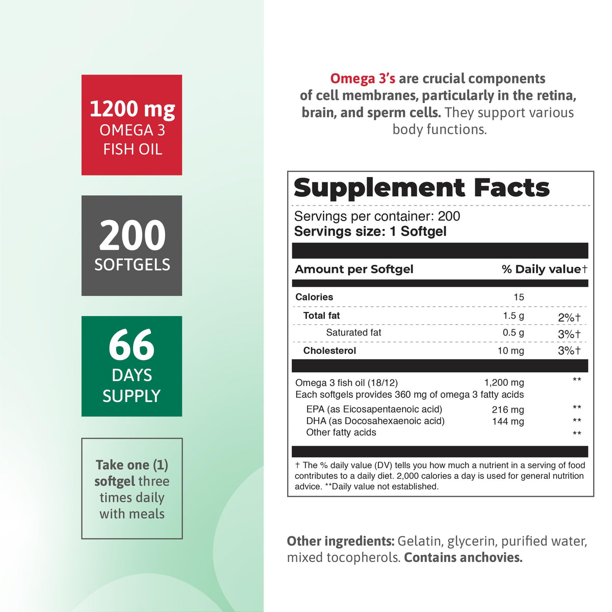 Fish Oil 1200 mg 200 Count M519677