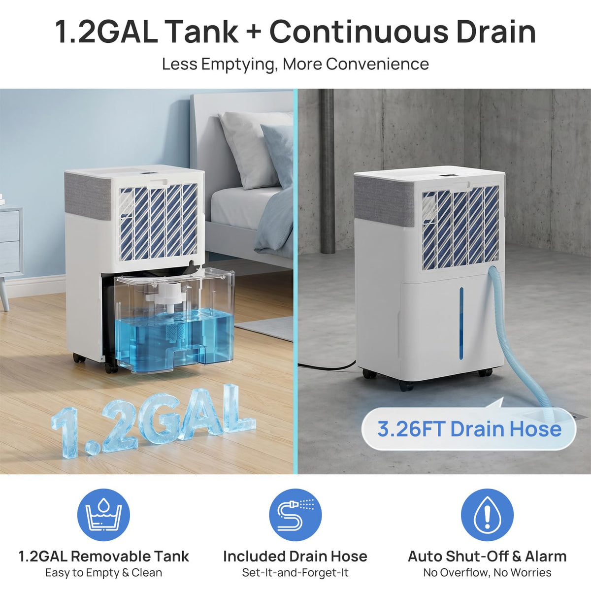 5000Sq.Ft Dehumidifier with Drain Hose V993