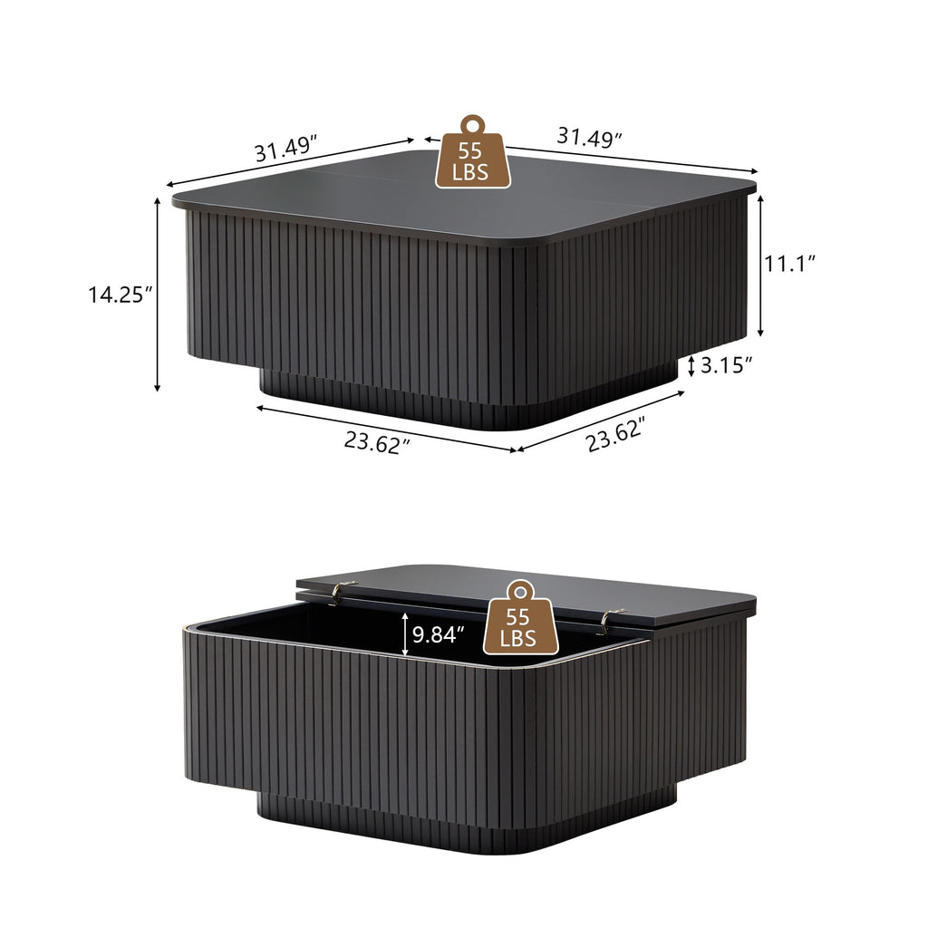 31.5" Square Coffee Table with Storage W391