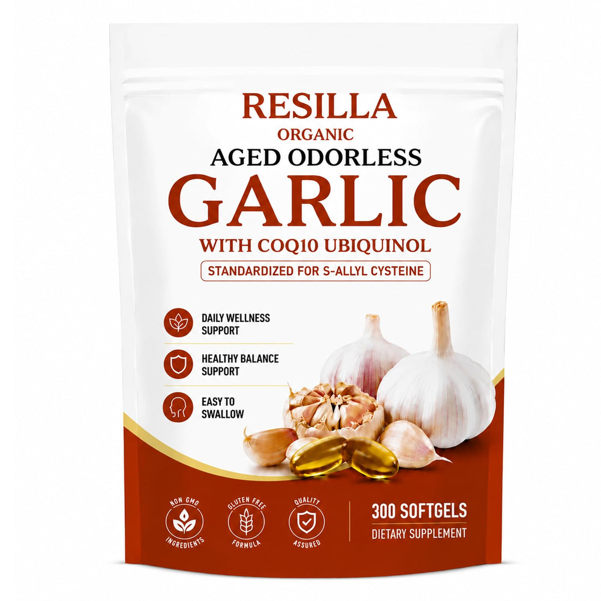Organic Garlic Extract with CoQ10 Ubiquinol 300 Softgels Y621