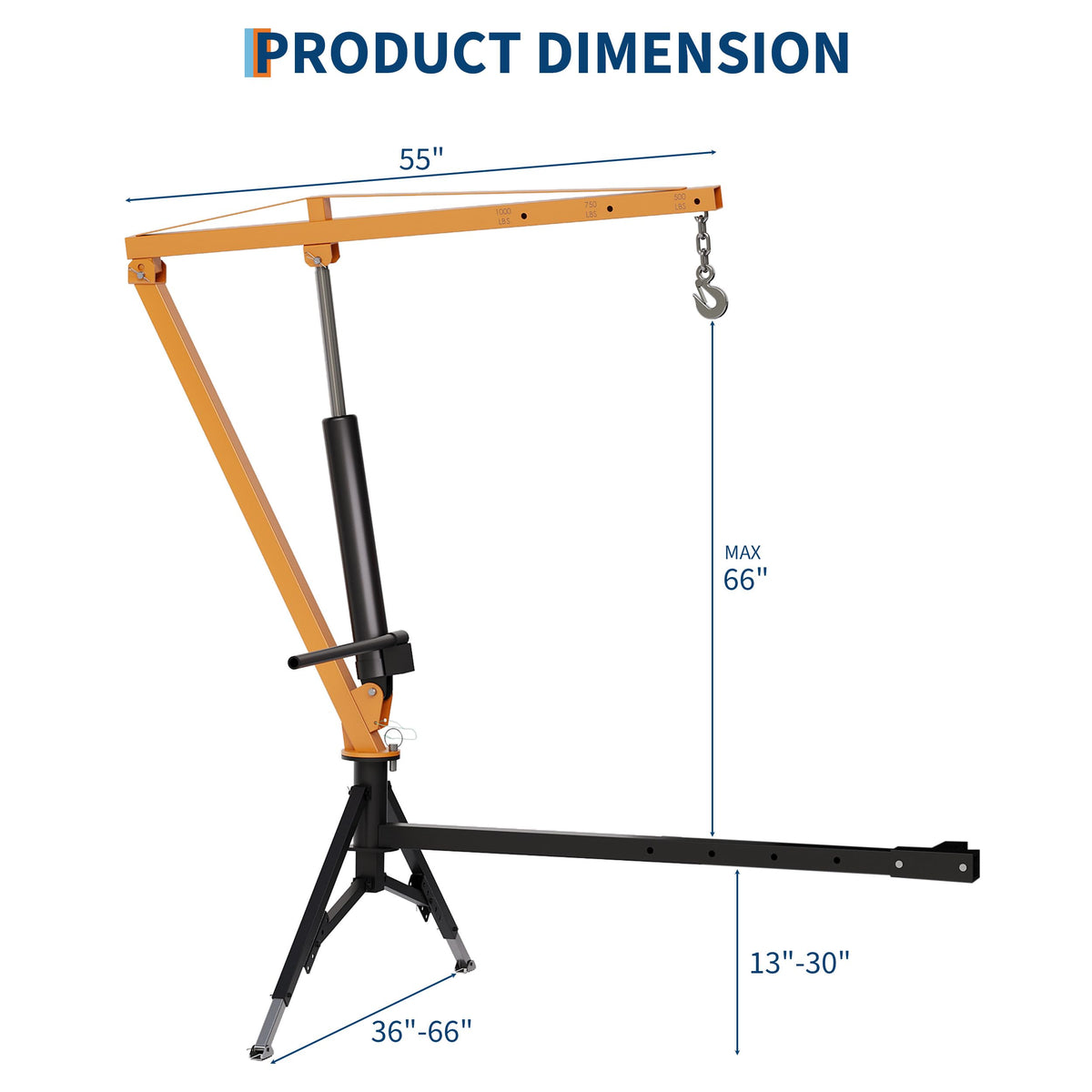 Heavy Duty Hydraulic Hitch Mounted Truck Crane with 360 Degree Swivel Boom T67288