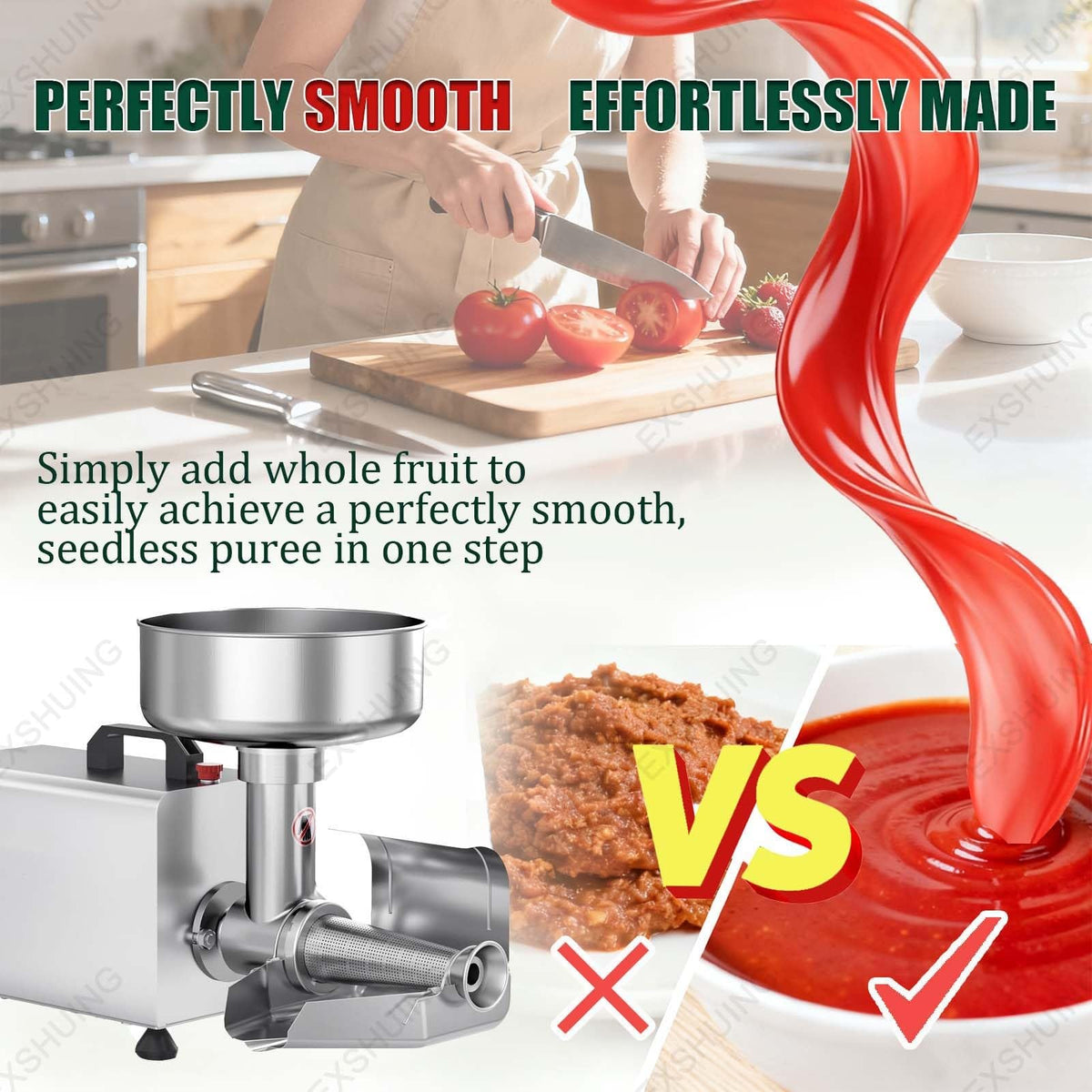 450w Electric Tomato Strainer With Automatic Pulp Separator X68726