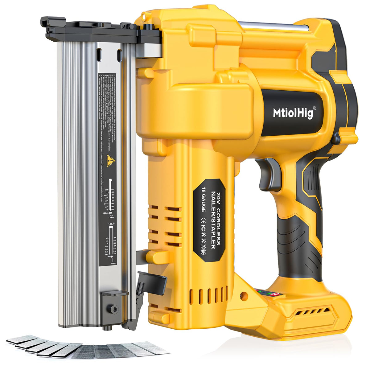 Cordless 2" Brad Nailer, 18 Gauge 2-in-1 Nail Gun/Staple Gun W94729