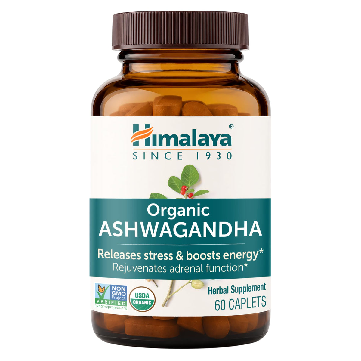 USDA Organic Ashwagandha Root 670 mg 60 Caplets M76583
