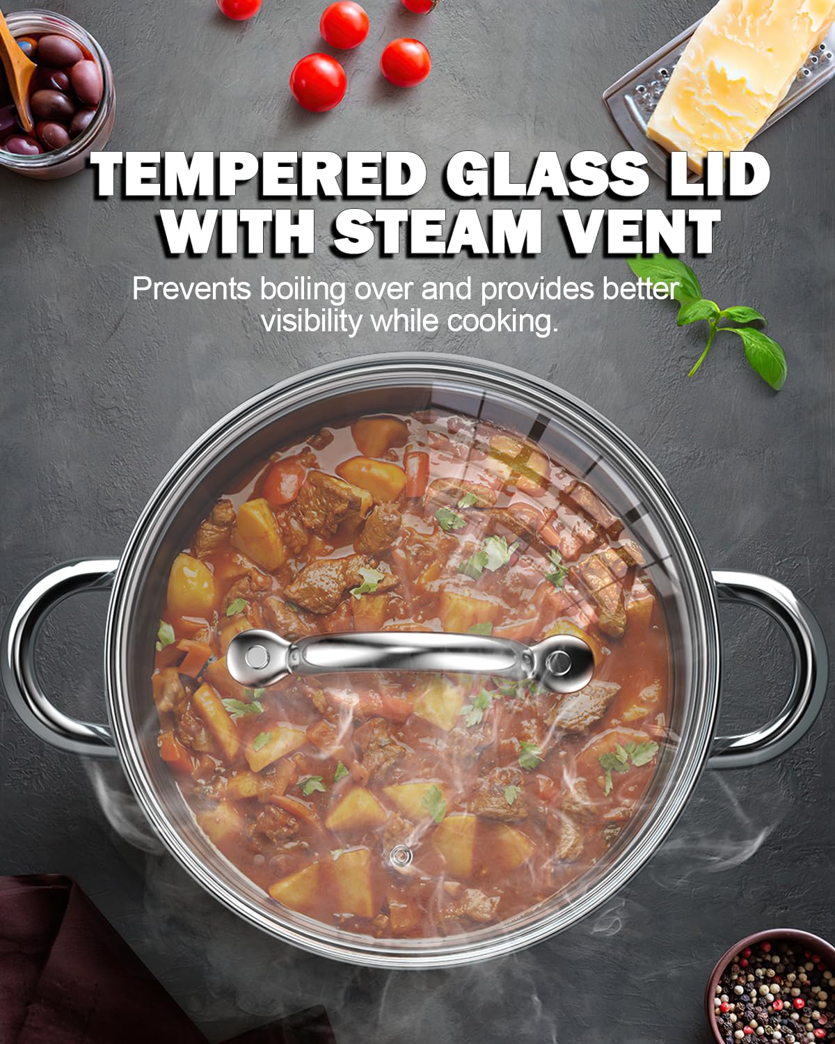 8 Quart Stainless Steel Stock Pot with Lid R6916