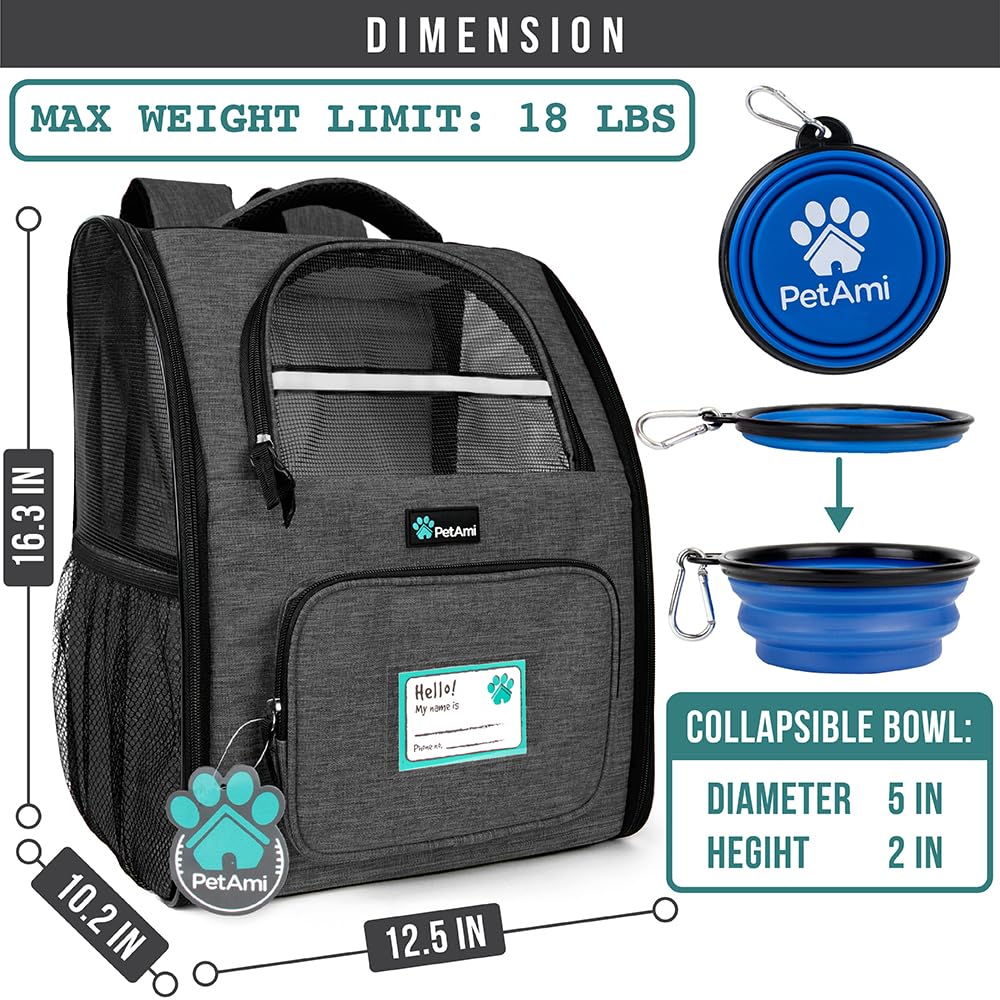 Charcoal Dog Backpack Carrier B68396
