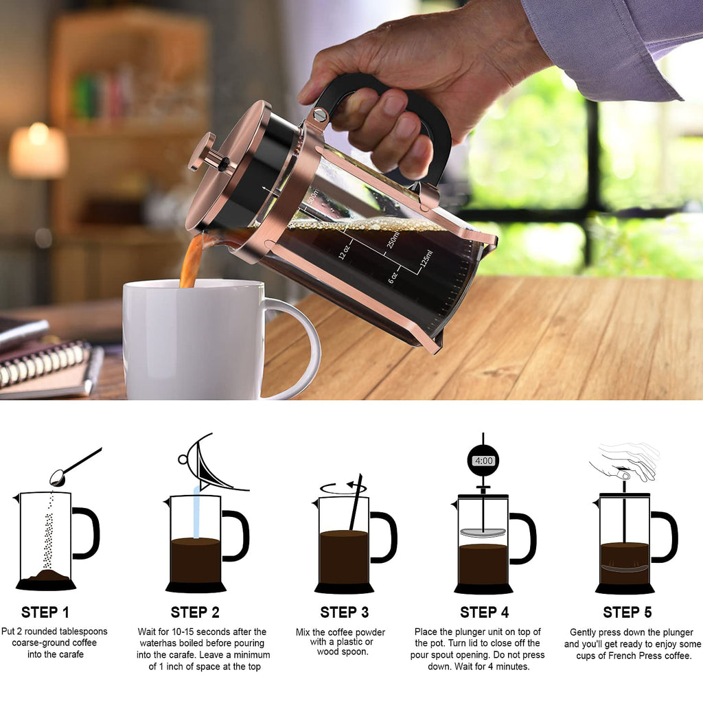 French Press Coffee Maker Borosilicate Glass Z468954